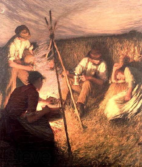 Henry Herbert La Thangue The Harvester's Supper Norge oil painting art